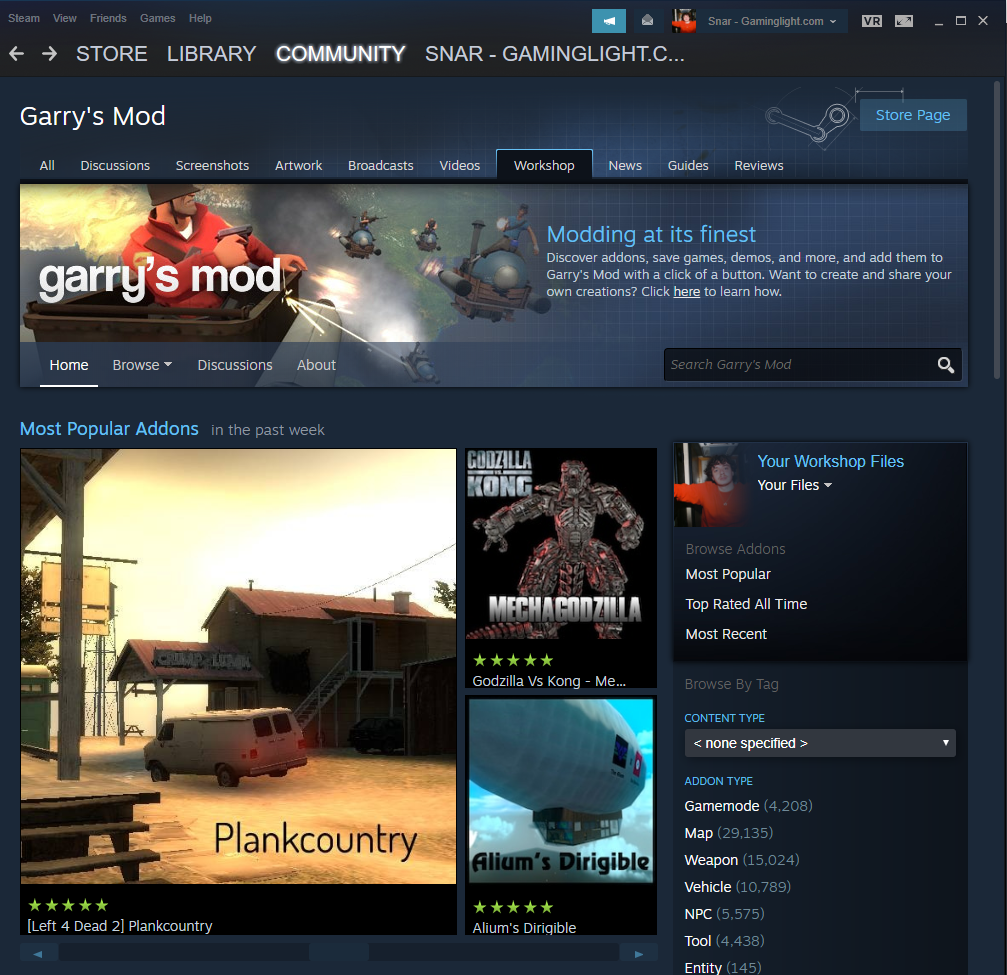 Install Garry's Mod Addons to Your Steam Client